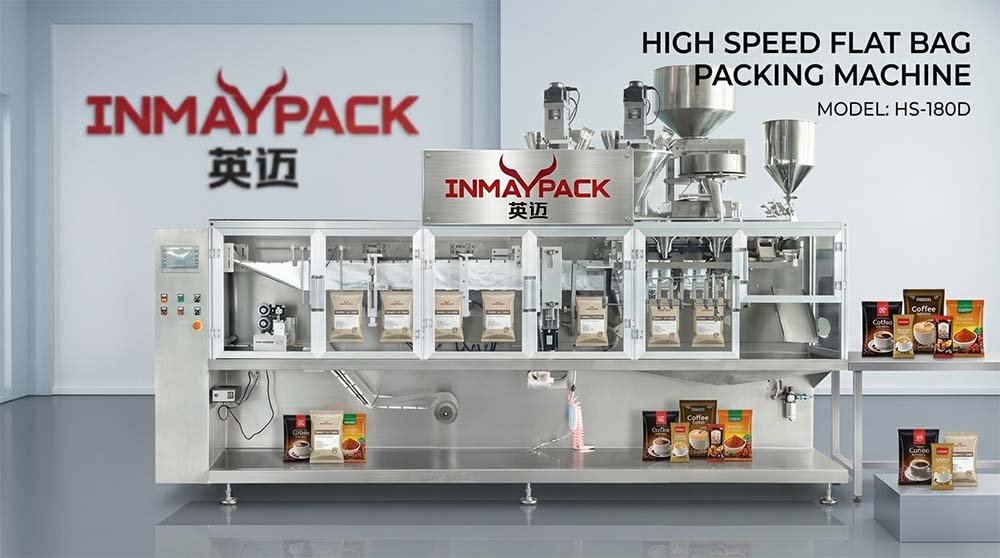 High speed flat bag packing machine HS-180D duplex sachet machine reaching 100 bags per minute