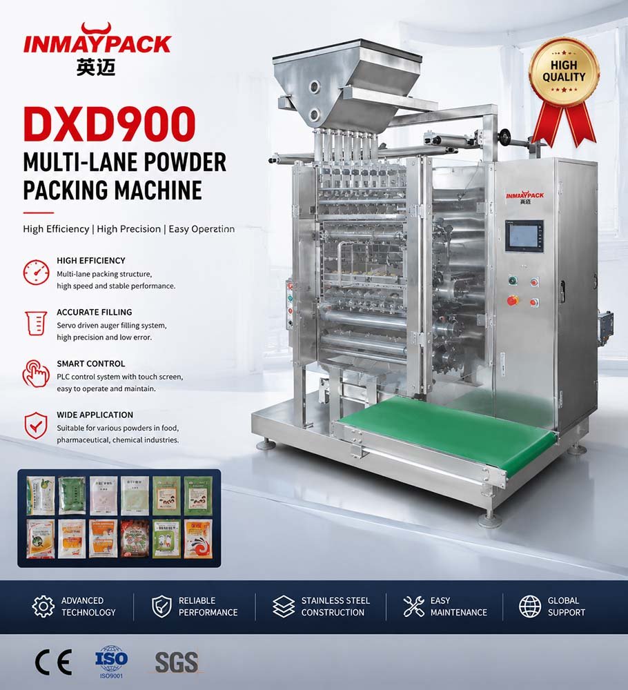 Sachet packing machine category - DXD900 multi-lane powder sachet packing machine by INMAYPACK