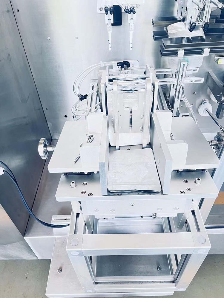 Servo premade pouch feeding station on an SG series filling and sealing machine
