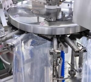 Rotary premade pouch opening station used to verify pouch presentation