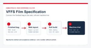 VFFS film specification workflow from finished bag to machine trial