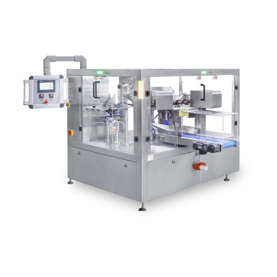 Coffee bean packaging machine using a ZP rotary premade pouch filling and sealing platform